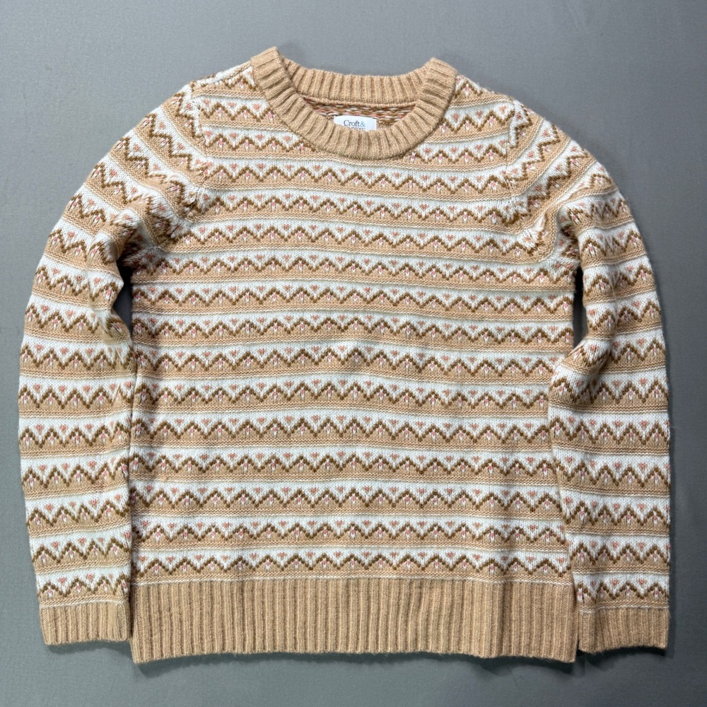 Croft &‎ Barrow Women's Small Fair Isle Pattern Knit Sweater Crewneck